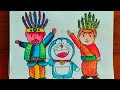 Download Lagu Cara mewarnai gambar ondel ondel dan doraemon | trik mewarnai | belajar mewarnai |gradasi crayon
