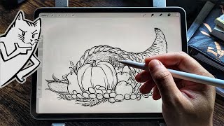 How to draw Cornucopia 🍍