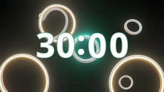 30 Minute Timer — Glowing Gold Rings + Soft Bell | Luxury, Elegant, Modern Abstract, No Music screenshot 1