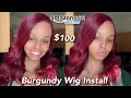 MUST HAVE $100 BURGUNDY WIG FROM AMAZON!! 99J AMAZON PRIME WIG INSTALL