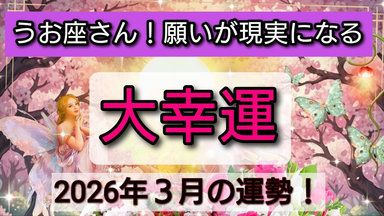 大幸運【魚座♓】　終わりの始まり！願いが現実になる💖🌟3月の運勢👑星読み、タロット、オラクルカードでリーディング✨開運をもたらす動画