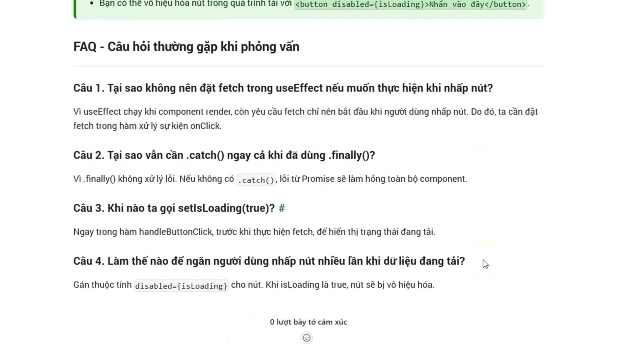 Fetch API với onClick