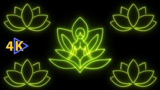 Yoga Lotus Neon Background | Stress Relief with Meditation Relaxing Sleep Music