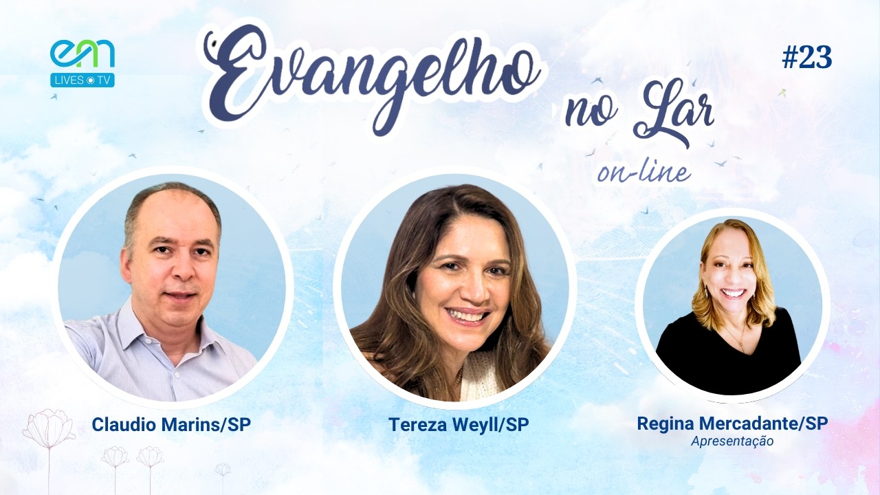 🌟 Produção original EM Lives TV – Espiritismo e Mediunidade

➡️  Série: Evangelho no Lar on-line (3ª temporada): promoção da harmonia no ambiente familiar e fortalecimento dos ensinamentos de Jesus dentro do lar. Livro estudado: O Evangelho segundo o Espiritismo, Allan Kardec.

📖 Livro: O Evangelho segundo o Espiritismo, Allan Kardec — Introdução — IV — Sócrates e Platão, precursores da ideia cristã e do Espiritismo — Resumo da doutrina de Sócrates e Platão (Parte 8).

📅 Terça-feira — 07/07/2026
🕡 19h20 🇧🇷
🎙️ Com Tereza Weyll (SP) e Claudio Marins (SP)
🌟 Apresentação: Regina Mercadante (SP)

🌟 Tereza Weyll é expositora espírita e trabalhadora voluntária do Instituto Espírita de Educação em São Paulo.

🌟 Claudio M. Marins é trabalhador voluntário no Instituto Espírita de Educação — São Paulo/SP. Foi presidente da Abrarte (Associação Brasileira de Artistas Espíritas) durante duas gestões, entre os anos de 2011 e 2015. 

🌟 Regina Mercadante é criadora de conteúdo digital e expositora espírita. É fundadora e diretora da EM Digital – Espiritismo e Mediunidade, onde produz e conduz estudos, preces e reflexões à luz da Doutrina Espírita. Atua como voluntária no Instituto Espírita de Educação (SP).

Sobre:
O Estudo do Evangelho no Lar é uma reunião em família, num determinado dia e horário da semana, para uma leitura e troca de ideias sobre os ensinamentos cristãos, em proveito do nosso próprio esclarecimento e do equilíbrio no lar.

▶️  Acesse a playlist:
https://www.youtube.com/playlist?list=PL6S9KEn3CGmVmRV0CScZhZ2NNHyc9RrWY

▶️ Conheça o nosso canal:
YouTube - https://www.youtube.com/espiritismoemediunidade

🔹 Produção: EM Lives TV – Espiritismo e Mediunidade
🔹 Realização: EM Digital – Espiritismo e Mediunidade

🌐 Acesse as nossas mídias sociais:

🔹 Site – https://emlives.tv
🔹 YouTube – https://www.youtube.com/espiritismoemediunidade
🔹 Facebook – https://www.facebook.com/espiritismoemediunidade
🔹 Instagram – https://www.instagram.com/espiritismo.mediunidade
🔹 TikTok – https://www.tiktok.com/@espiritismoemediunidade
🔹 Kwai – https://kwai.com/@Emlivestv
🔹 X – https://x.com/EMediunidade

#emlivestv #espiritismoemediunidade #evangelhonolar #emdigital #jesus #evangelho #espiritismo #allankardec #doutrinaespirita #familia  #espirita #terezaweyll  #claudiomarins #reginamercadante #socrates #platao