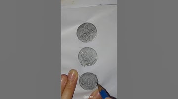 Menggambar uang koin 500 | Cara gambar uang koin jadul #art #zizart1 #drawing #shorts #shortvideo