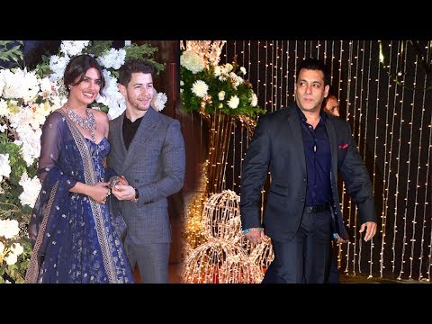 Salman Khan Makes MACHO ENTRY At Priyanka Chopra & Nick Jonas WEDDING Reception In Mumbai