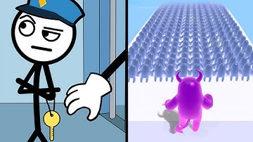 Thief Puzzle Vs Join Blob Clash 👨‍✈️🥷👤🧟‍♂️ Max All Levels Android iOS Gameplay Ep 92