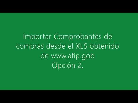 AFIP. Importar comprobantes de compras en formato Excel