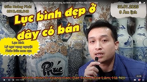 Đầu năm xuất hàng đôi lục bình Lý ngư vọng nguyệt men lam bóng, lục bình men rạn Phúc Đức cho khách