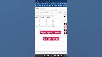 Fill color: rows, columns, cells in Google sheets
