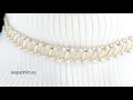 【金属アレルギー対応】竹ビーズとパールで編むビーズチョーカーの作り方☆ビーズステッチ初級　DIY/Beaded Necklace/Choker/Swarovski pearl/ Bugle Bead