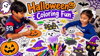 Halloween Coloring Fun 🎃👻 | Coloring Our Spooky Halloween Table Cover!