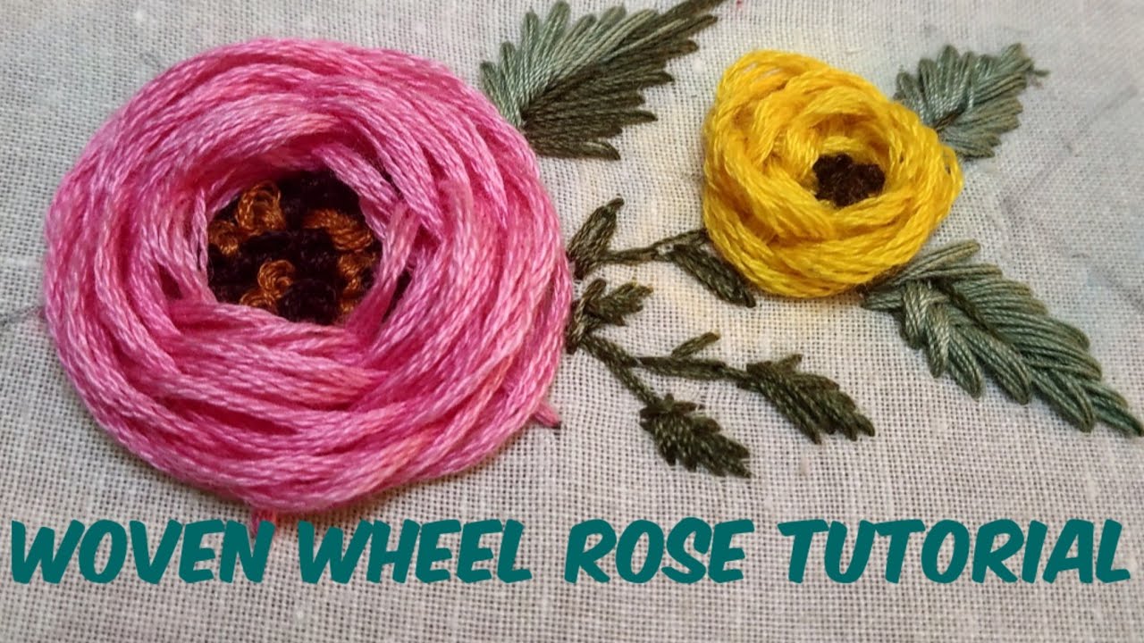 How to embroider rose embroidery using woven wheel stitch rose How to embroider rose embroidery using woven wheel stitch rose