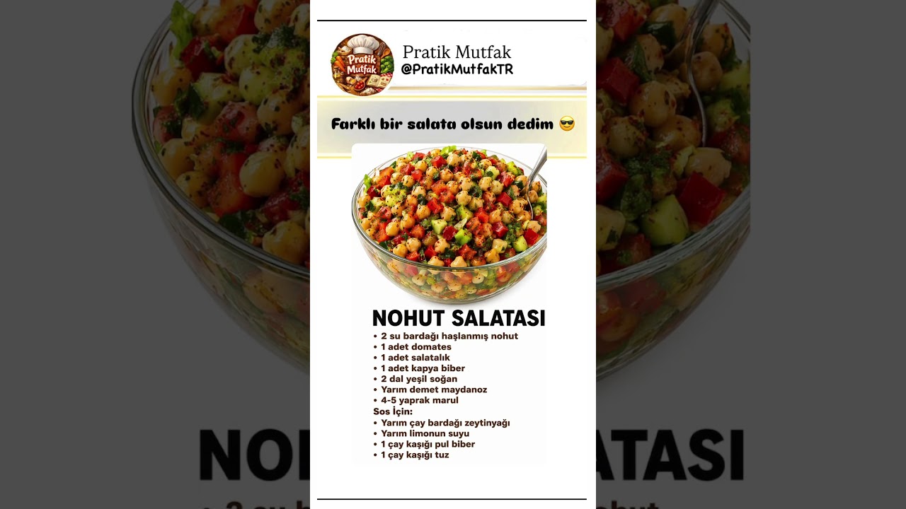 Sağlıklı bir salata 🙂🙃#salatatarifi #nohut #mutfak #tarif #yemek Sağlıklı bir salata 🙂🙃#salatatarifi #nohut #mutfak #tarif #yemek