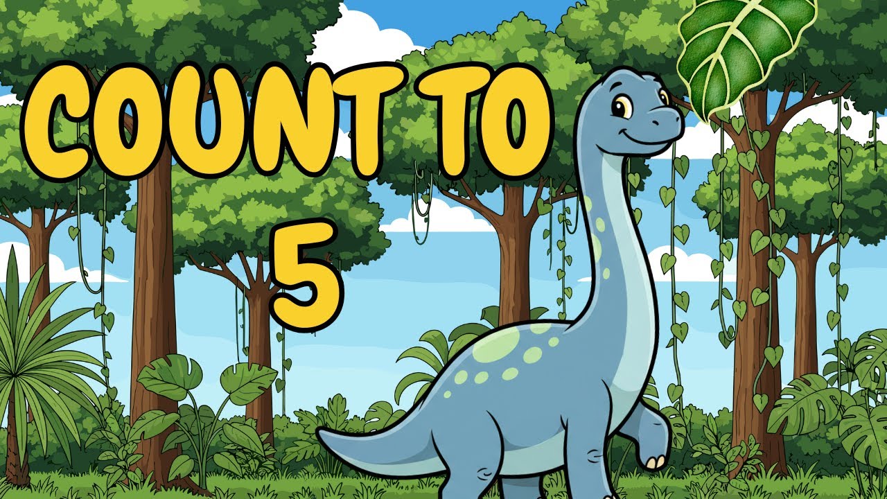 Dinosaur Counting Song for Kids | Learn Numbers 1-5 (Low Stimulating ...