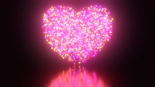 Shimmering Heart Shape of Digital Neon Glowing Particles Glimmering 4K Video Effects HD Background