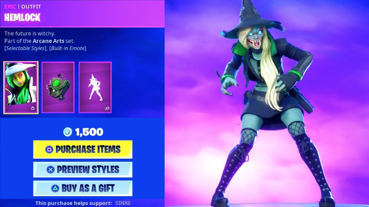 *NEW* SPOOKY WITCH SKIN + BUILT IN WITCHCRAFT EMOTE..! (Item Shop ...