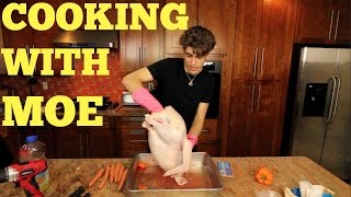 MY HAND GOT STUCK IN A TURKEY - Cooking with Moe