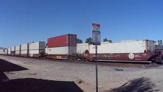 BNSF 7363 Eastbound Double Stack Intermodal Train (W/ DPU"S) - Riverside, CA USA 10/12/2019