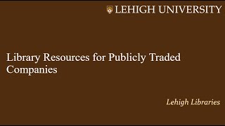 Publicly Traded Company Resources