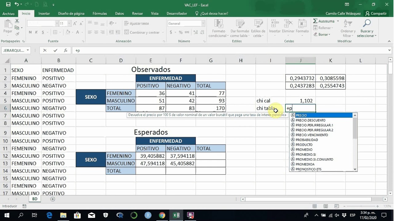 PRUEBA DE CHI CUADRADO EN EXCEL YouTube