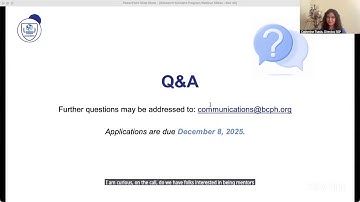 BCPHR Research Scholars Program Presentations & Info Webinar
