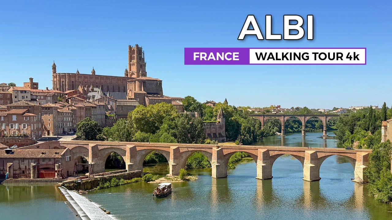 Albi, France - The Medieval City all in red bricks | Walking Tour 4K