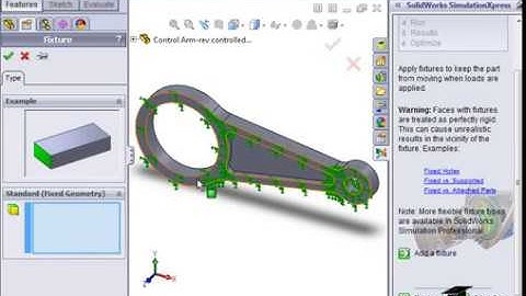 Applying Fixtures in SolidWorks Simulation Xpress