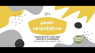 GSA Grad Orientation: Alumni Mentoring Program