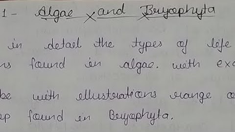 MSc botany paper 1 (Algae and bryophyta) important questions ⁉️