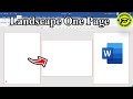 How to Change One Page to Landscape in Word