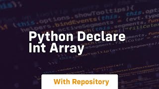 python declare int array