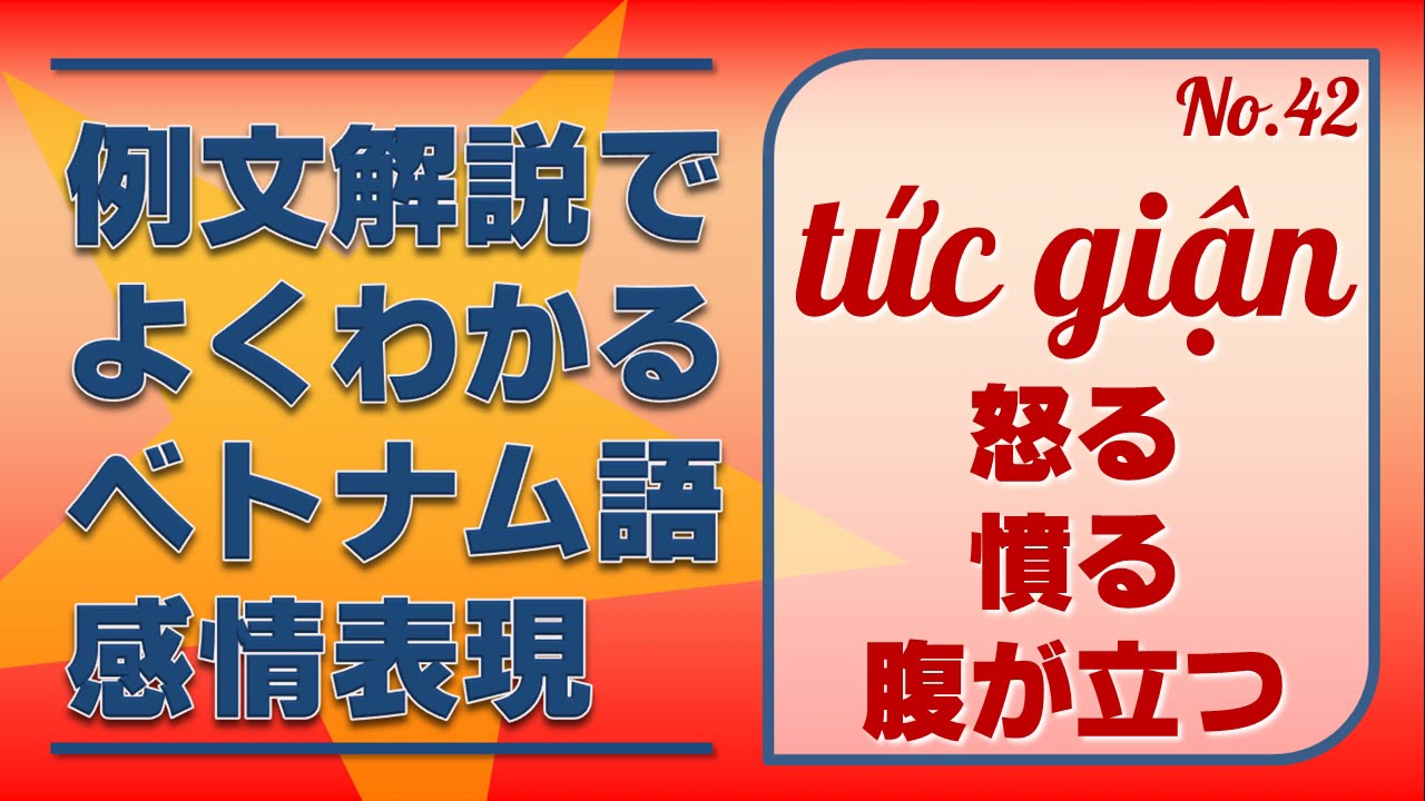 042 例文解説でよくわかるベトナム語 感情表現 Tức Giận 怒る 憤る 腹が立つ Youtube 042 例文解説でよくわかるベトナム語 感情表現 Tức Giận 怒る 憤る 腹が立つ Youtube