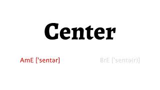 How to Pronounce center in American English and British English