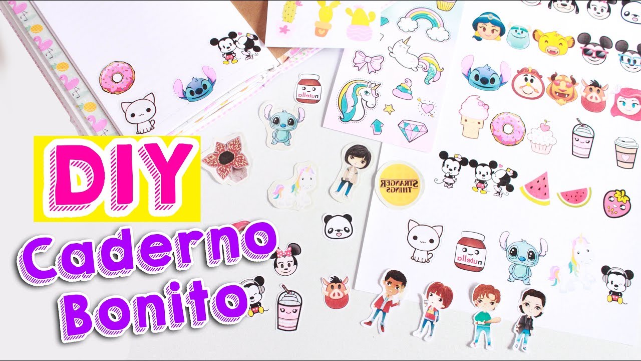 DIY COMO FAZER ADESIVOS - 3 IDEIAS INCRÍVEIS | VOLTA ÀS AULAS 2018 - por Prih Gomes