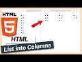Break list into columns  html and css tutorial