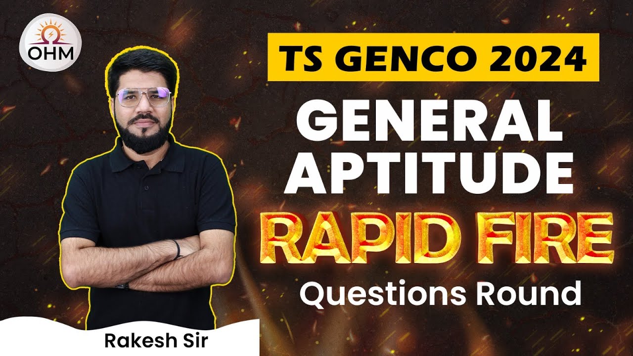 TS GENCO 2024 | GENERAL APTITUDE | RAPID FIRE Questions Practice #genco ...