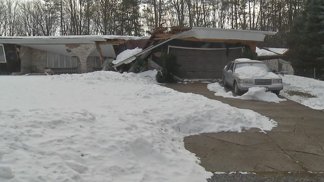 Couple thankful they escaped home collapsed by snow YouTube