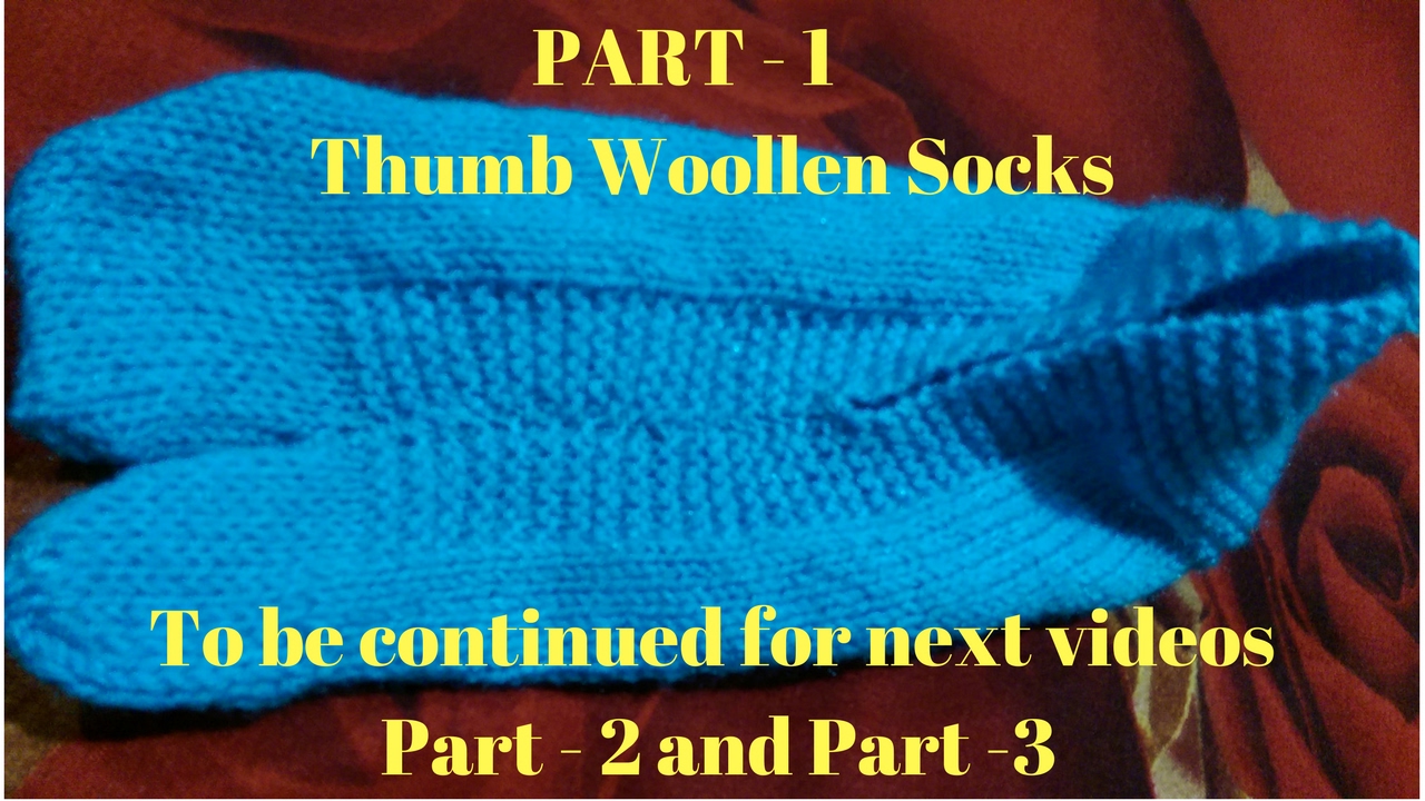 Part 1 How to knit thumb socks with straight needles for ladies
