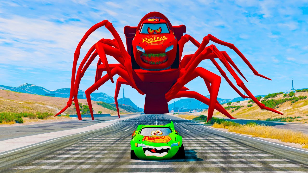 Lightning McQueen vs MONSTER TRUCKS! Escape the TOILET MCQUEEN EATER - BeamNG.Drive Madness!