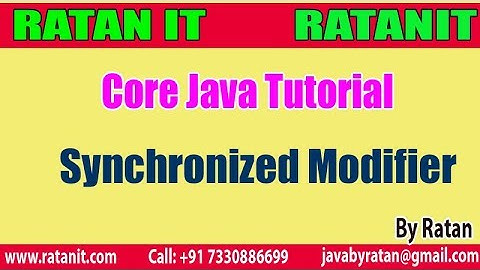 Core Java Tutorial || Modifiers in java || Synchronized Modifier || By Ratan sir
