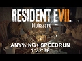 Resident Evil 7 biohazard Any% NG+ Speedrun 1:32:36 (PC)(PB)