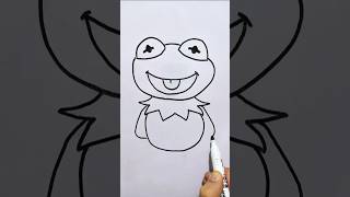 Kermit the frog 🐸 | Cute frog drawing with step by step tutorial