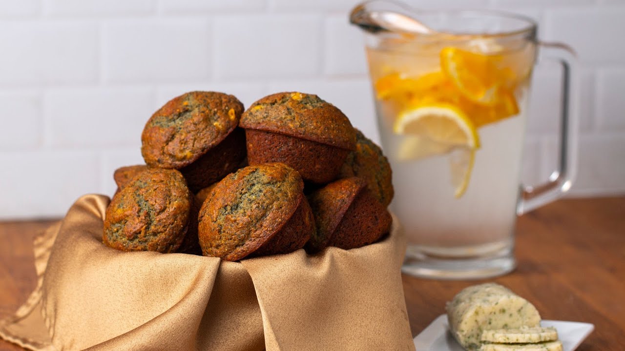 Blue Corn Cornbread Muffins With Herbed Honey Butter  Tasty