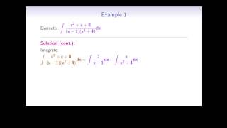 Integration by Partial Fractions