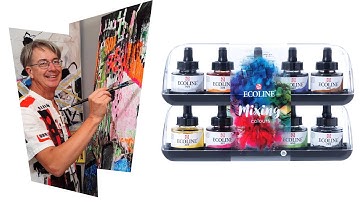 Ecoline Brush Pen and Liquid Watercolor Demonstration Modern Watercolor Techniques
