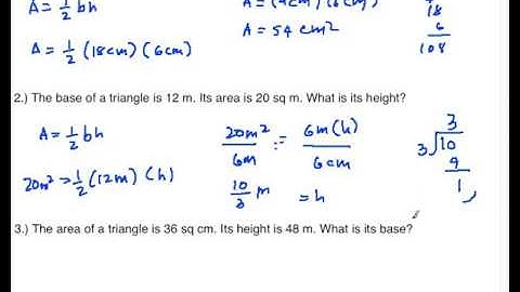 A08 Area of Triangle - Sample Problems