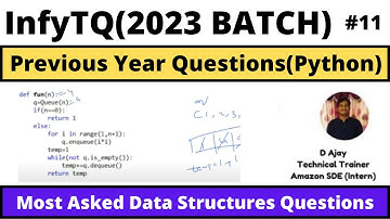 InfyTQ 2023 Batch Preparation Series | Data Structures (Python) Most Asked Question DAY-6 | Infytq