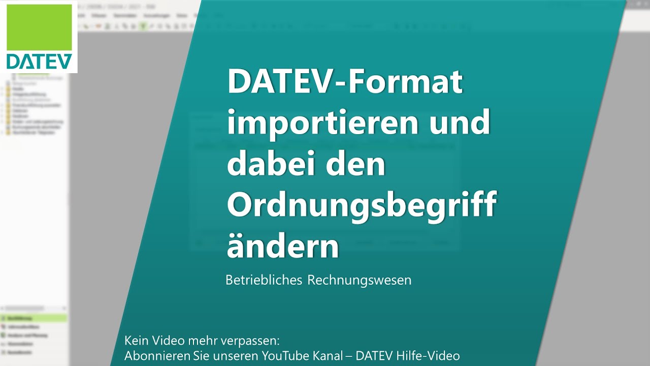 DATEV-Format importieren und dabei den Ordnungsbegriff ändern