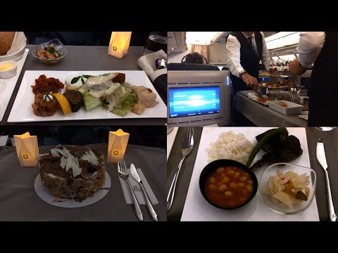 Turkish Airlines Dinner Service Onboard Business Class ~ Airbus A330-300